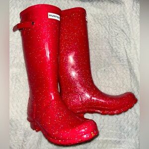 Hunter Kids Original Knee High Giant Glitter Wellington Boots New Without Box